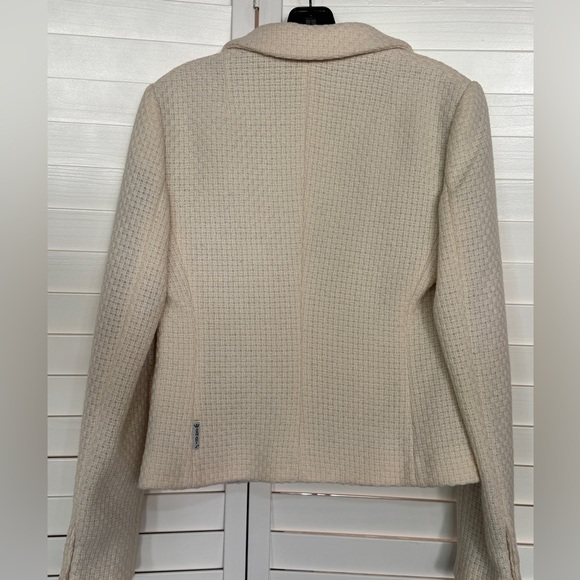 Armani Jeans vintage cream textured wool blazer size 6 - Picture 2 of 8